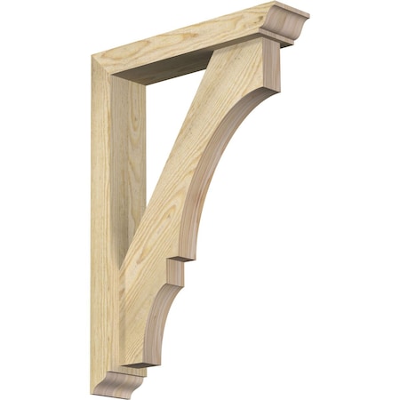 Ekena Millwork Balboa Traditional Rough Sawn Bracket w/ Offset Brace, Douglas Fir, 4"W x 18"D x 26"H BKT0402X18X26BOA01RDF
